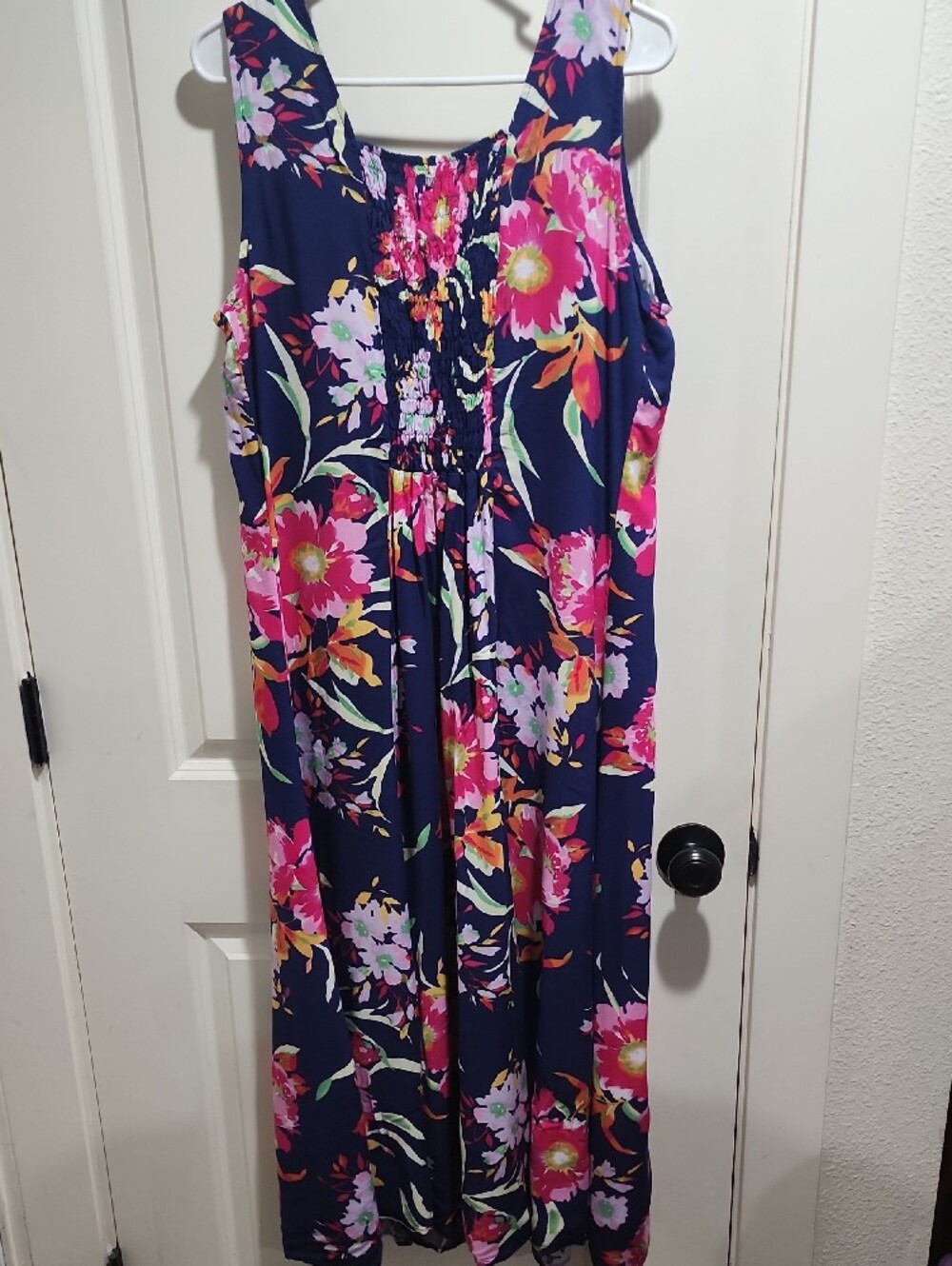 BFA Vintage 90s Bright Floral Sleeveless Button Front Midi Size L NWT - Picture 2 of 2